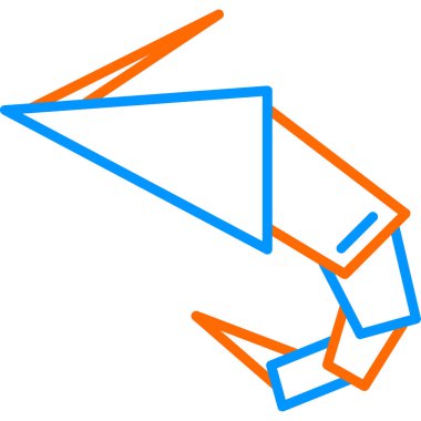 Kağıt karides. Web simgesi basit illüstrasyon