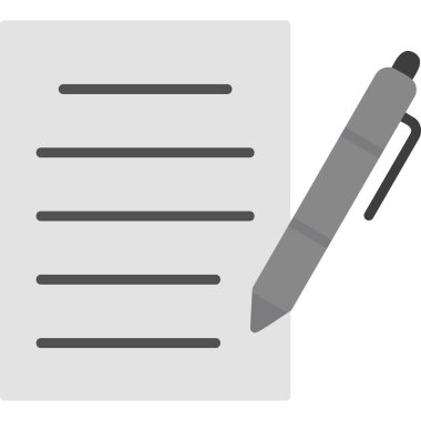 belge ve kalem simgesi düz tasarım