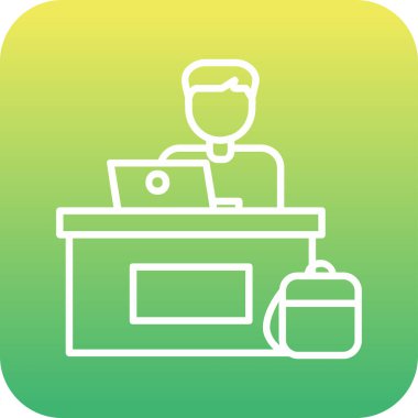 ofis çalışanı simgesi vektör illüstrasyon