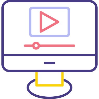 Video oynatıcı ikon vektör illüstrasyonu 