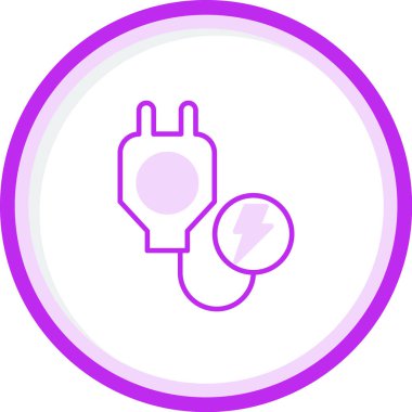 Elektrik prizi ve yıldırımın vektör çizimi