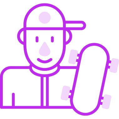 Kaykaycı. Web simgesi basit illüstrasyon         