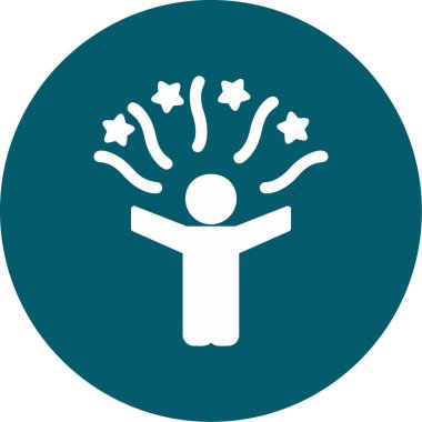 Mutlu çocuk ikonu, vektör stili tasarım. Kutlama