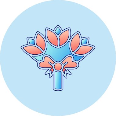 Çiçek buketi. Web simgesi basit illüstrasyon