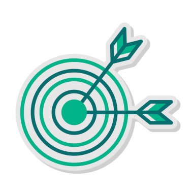 Oklu hedef. Web simgesi basit illüstrasyon 