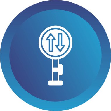 İki yönlü yol simgesi vektör illüstrasyonu