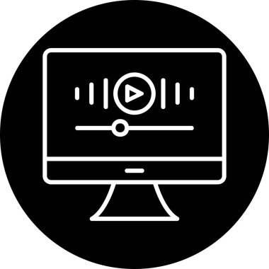 Müzik Video simgesinin vektör illüstrasyonu