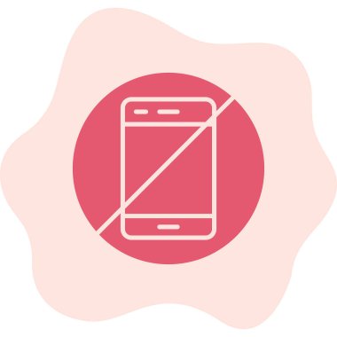 Cep telefonu yasak işareti. Web simgesi basit tasarım