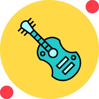 Gitar web simgesi, vektör çizim 