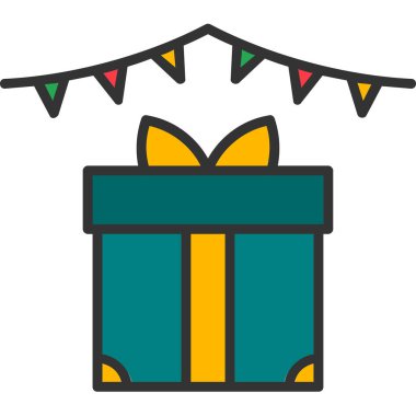 Hediye. Web simgesi basit illüstrasyon