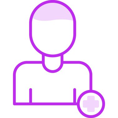 Tıbbi haç simgesi olan adam, vektör illüstrasyonu 