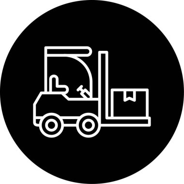 Modern Forklift simgesinin vektör çizimi         