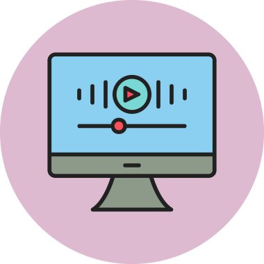 Müzik Video simgesinin vektör illüstrasyonu