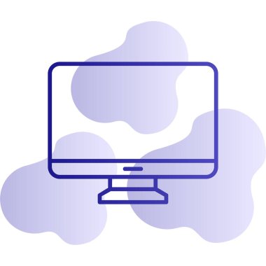 Bilgisayar monitörü. Web simgesi basit illüstrasyon 