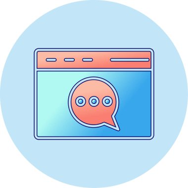 Web sohbet renk çizgisi vektörü simgesi 