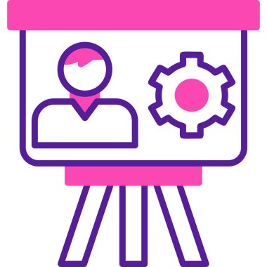 Proje Yönetimi düz simge vektör çizimi 