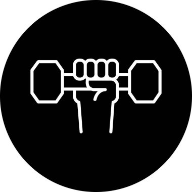 Dumbbell simgesi ile El 'in vektör illüstrasyonu 