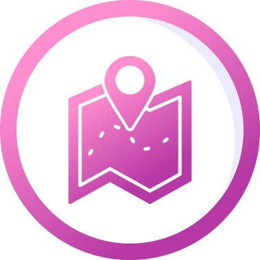 harita simgesinin vektör illüstrasyonu 