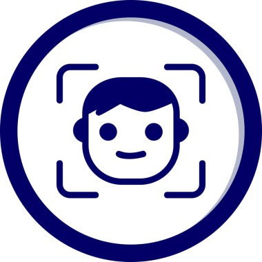 Yüz tanıma. Web simgesi basit illüstrasyon