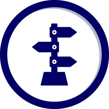 yön işareti simgesi, vektör illüstrasyonu 