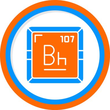 Bohrium kimyasal element web simgesi, basit illüstrasyon