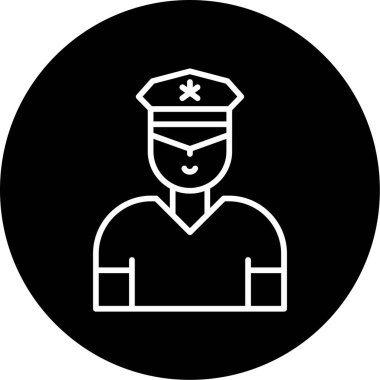 Güvenlik subayı simgesi, vektör illüstrasyonu basit tasarım