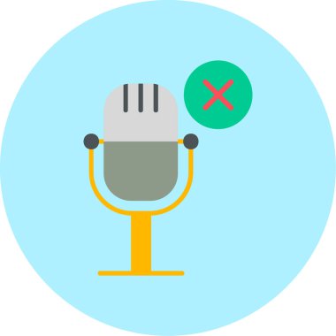 Mikrofon. Web simgesi basit illüstrasyon 