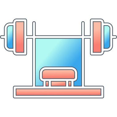 Bench Press simge vektör illüstrasyon tasarımı 