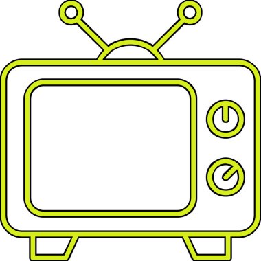 televizyon simgesi, basit vektör illüstrasyonu