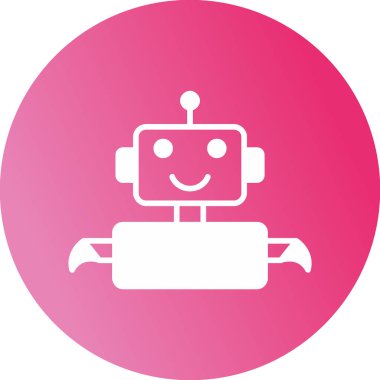 robot düz simgesi, vektör illüstrasyonu 