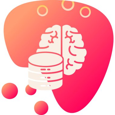 veritabanı beyin simgesi, vektör çizimi 