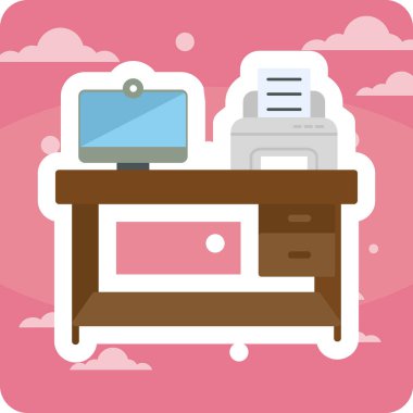 işyeri web simgesi vektör illüstrasyonu