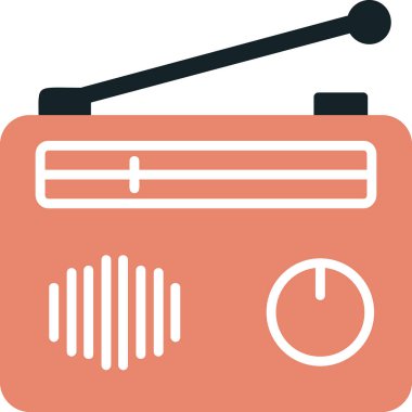 Radyo. Web simgesi basit illüstrasyon 