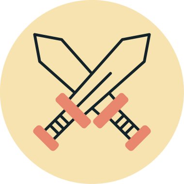 Çapraz kılıç simgesi vektör illüstrasyon 