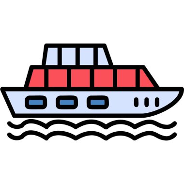 Yolcu gemisi. Web simgesi basit illüstrasyon