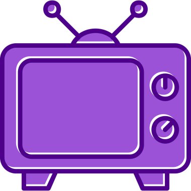 televizyon simgesi, basit vektör illüstrasyonu