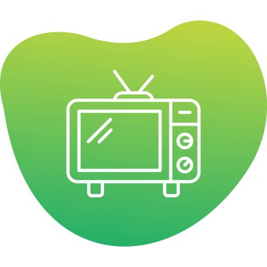 televizyon web simgesi, vektör çizim 