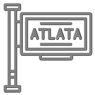 Atlanta web simgesi, vektör illüstrasyonu