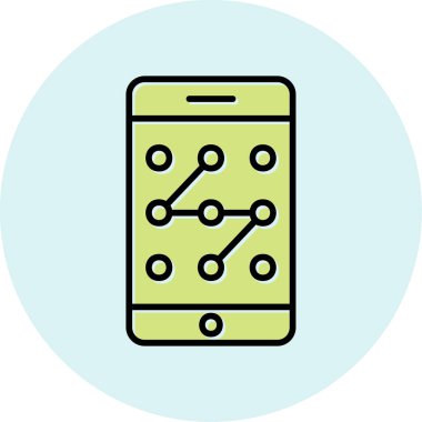 Mobil Desen Kilit simgesi, vektör illüstrasyonu