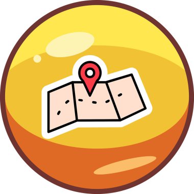 harita simgesinin vektör illüstrasyonu 