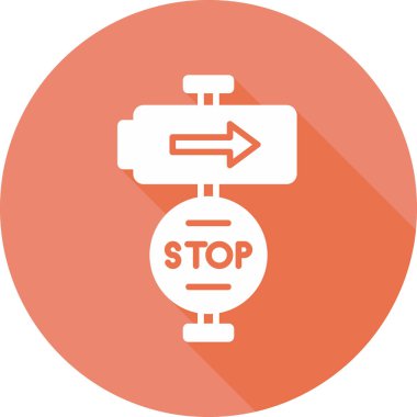 Tek Yol İşaret Ağı simgesi, vektör illüstrasyonu