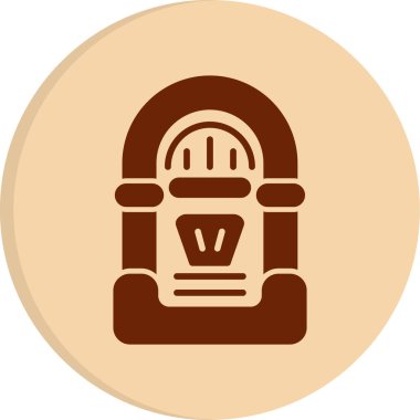 Müzik kutusu simgesi, vektör illüstrasyonu