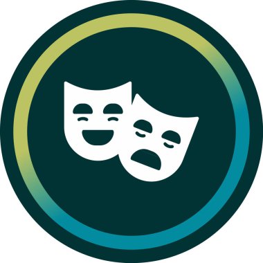 Tiyatro Maskeleri web simgesi, vektör illüstrasyonu 