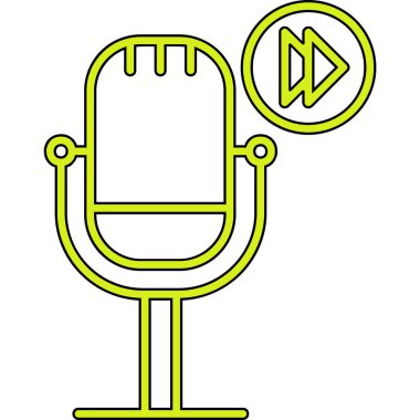 Podcast İleri sar. Web simgesi vektör illüstrasyonu        