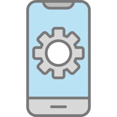 akıllı telefon ayarlama web simgesi vektör çizimi 