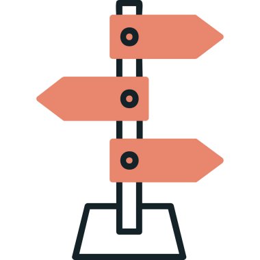 yön işareti simgesi, vektör illüstrasyonu 