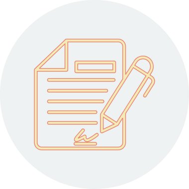 Sözleşme simgesi imzalama, basit vektör illüstrasyonu