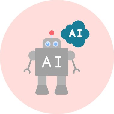 Yapay zeka. robot ikon vektör illüstrasyonu 