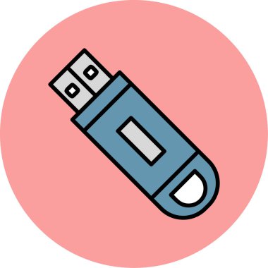 Flash disk simgesi, vektör illüstrasyon tasarımı