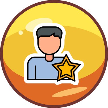 Yıldızlı adam, teşvikli ikon vektör illüstrasyonu